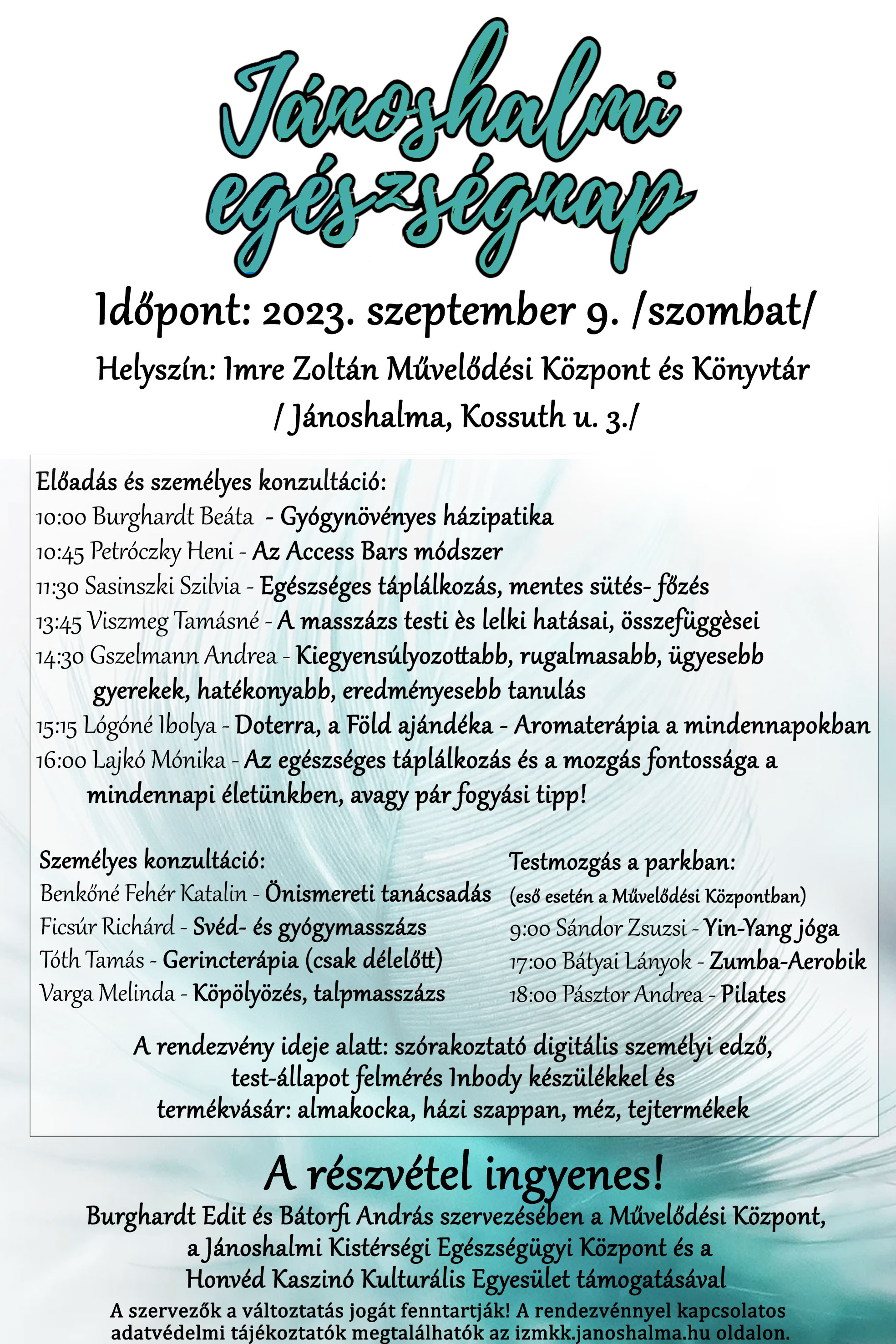 Jánoshalmi egészségnap (2023.09.09. Szombat)